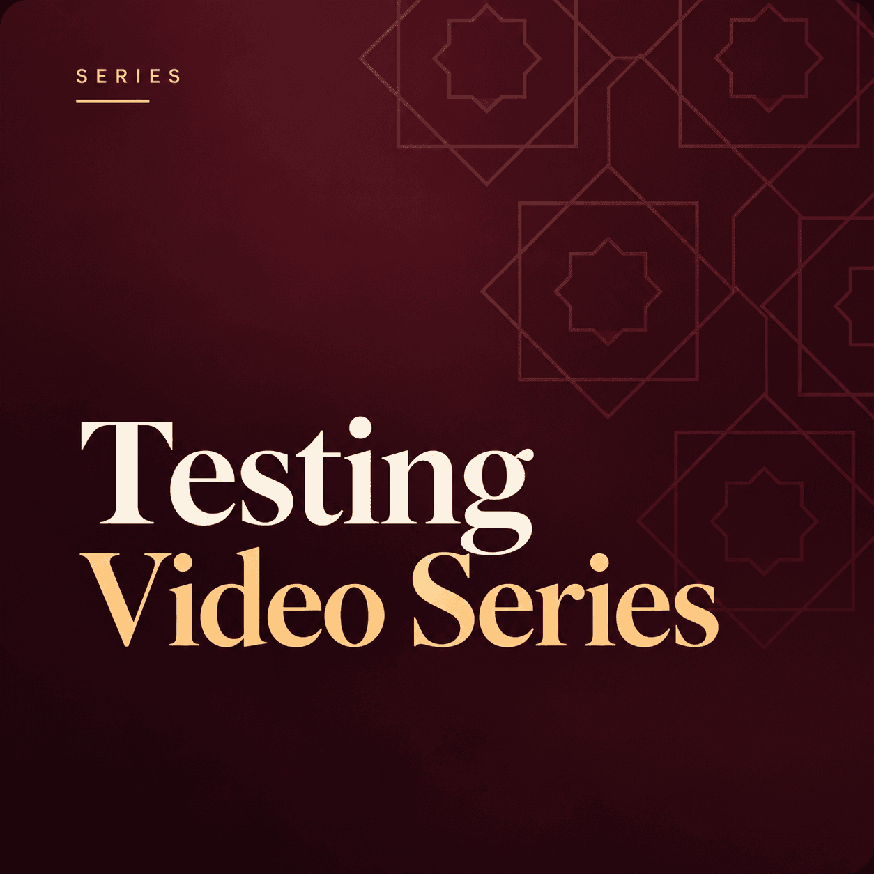 Testing video series